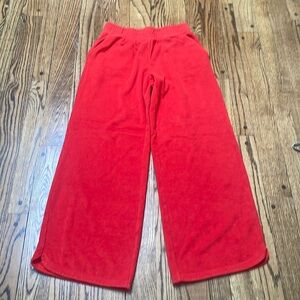 Offline by Aerie sz XS wide leg terry lounge track pants orange